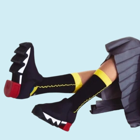 IRI NYC Wes I Sneakers Black White Red Chunky Sole Slip-On Designer Streetwear - Picture 2 of 12